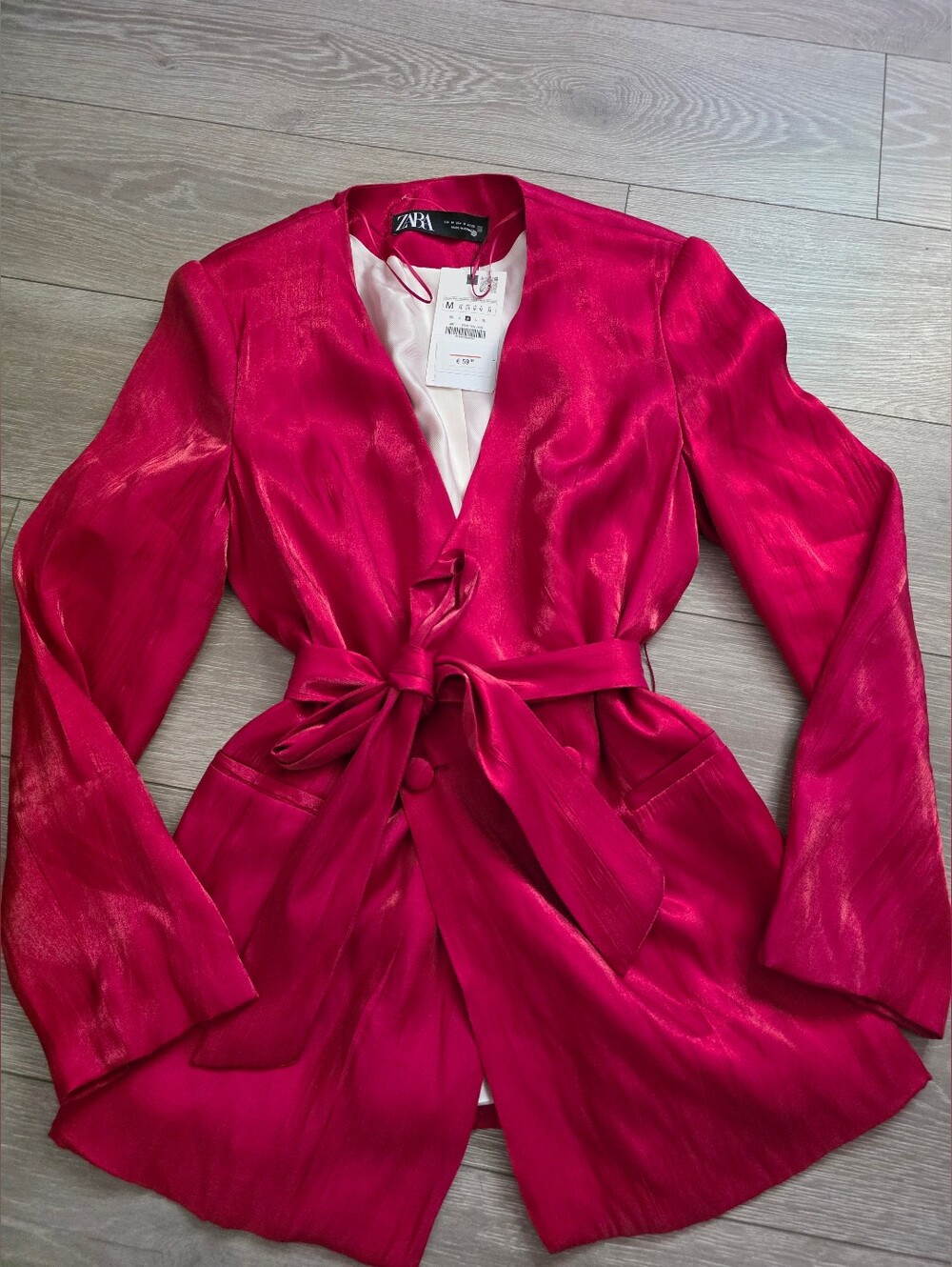 Zara Women's Red Tie-Waist Blazer